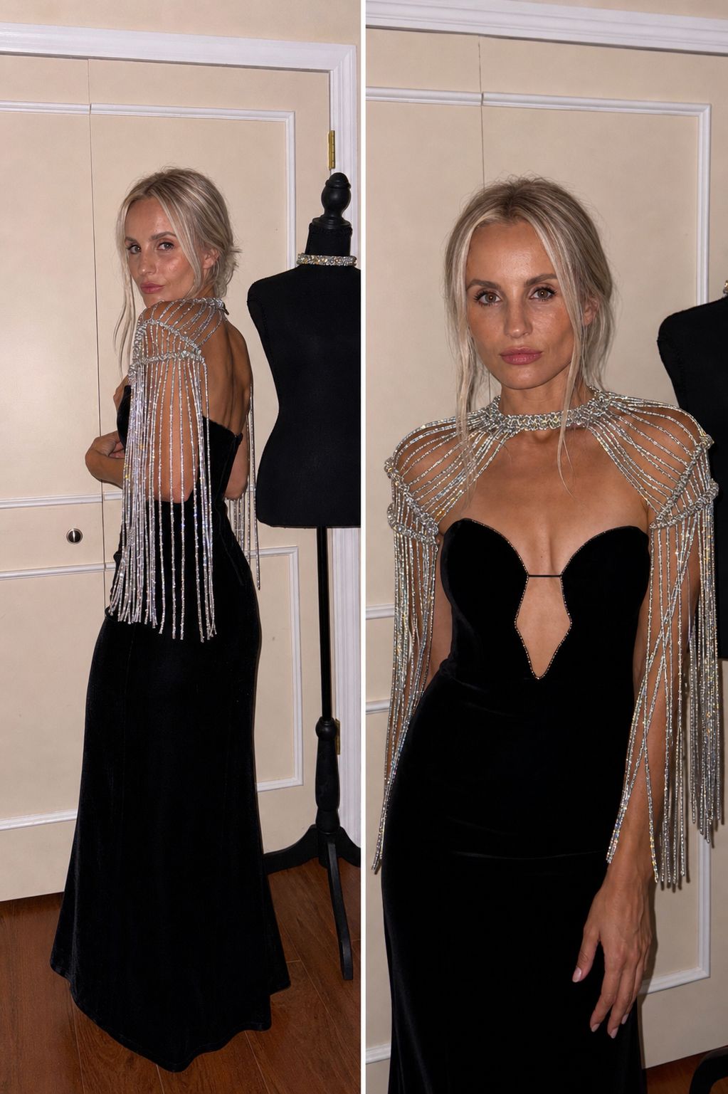 Luxury Silver Rhinestone Shoulder Wrap – Statement Body Jewelry