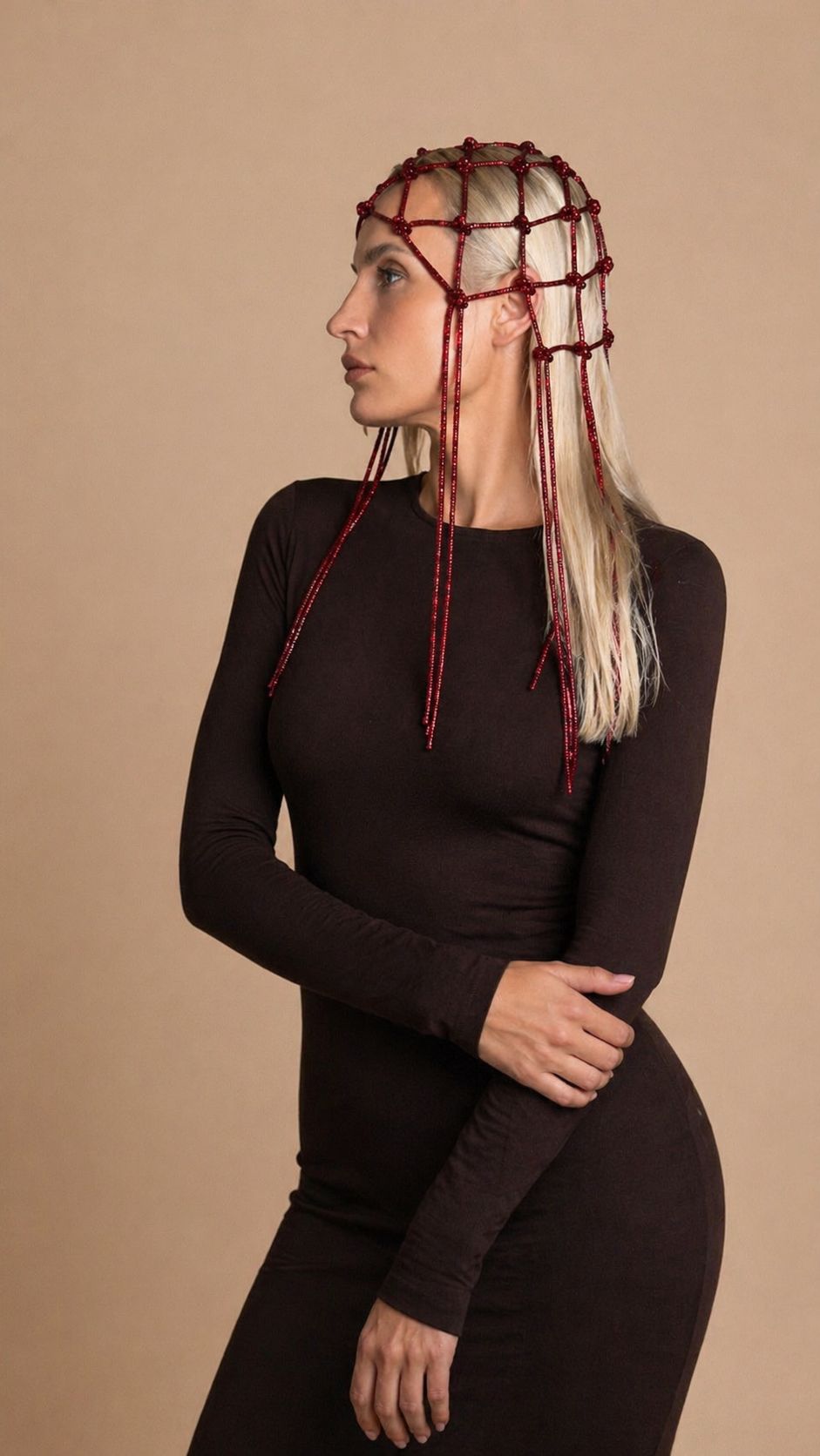 Luxury Rhinestone Macrame Headpiece – Hair Jewelry