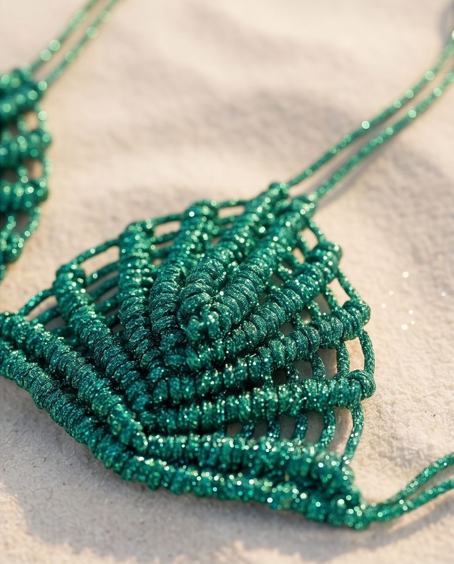 Luxury Emerald Rhinestone Bikini Set – Handcrafted Body Jewelry