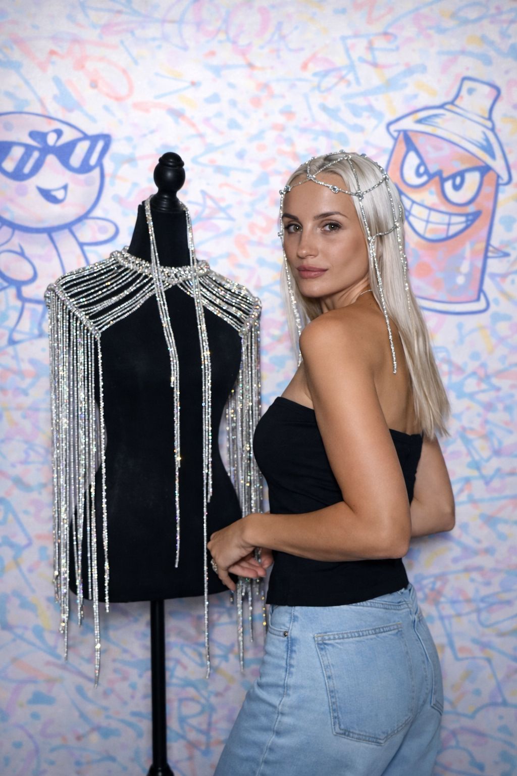 Luxury Rhinestone Macrame Headpiece – Hair Jewelry