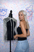 Luxury Silver Rhinestone Shoulder Wrap – Statement Body Jewelry