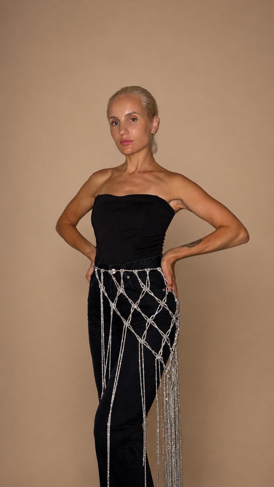 Rhinestone Cord Shoulder Cape, Crystal Macrame Bridal Epaulettes, Festival Statement Body Jewelry