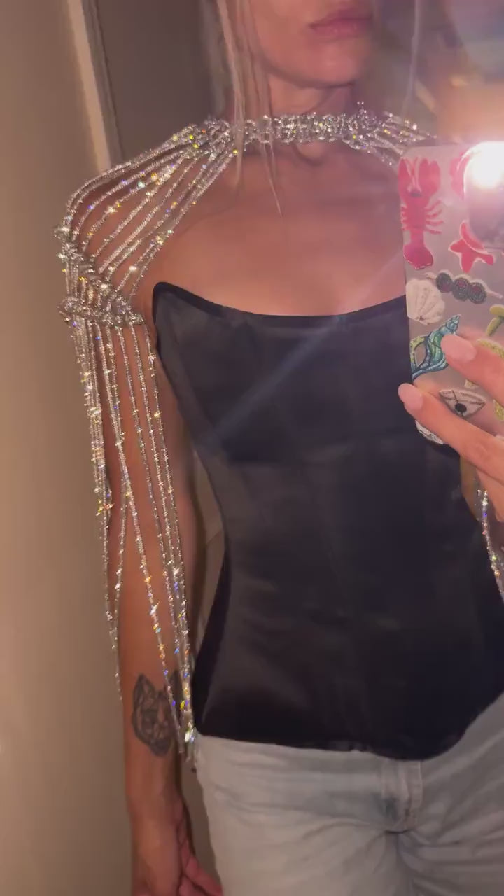 Sparkly Rhinestone shoulders piece
